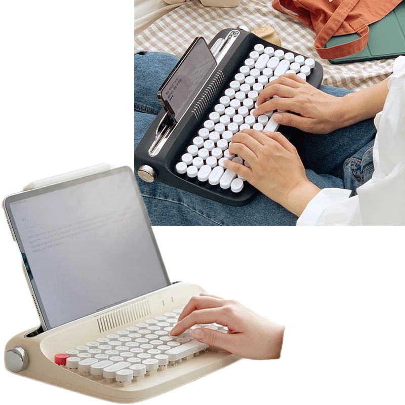 Оригинальная Беспроводная клавиатура Bluetooth, корейский планшетный телефон, Беспроводная Bluetooth внешняя клавиатура, ретро пишущая машинка, ан...