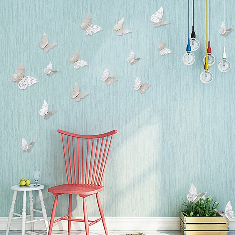 

12Pcs Butterfly Decorations 3D Wall Art Sticker DIY/Handmade/ Removable/Pressure Resistance Paper for Home Kids Bedroom