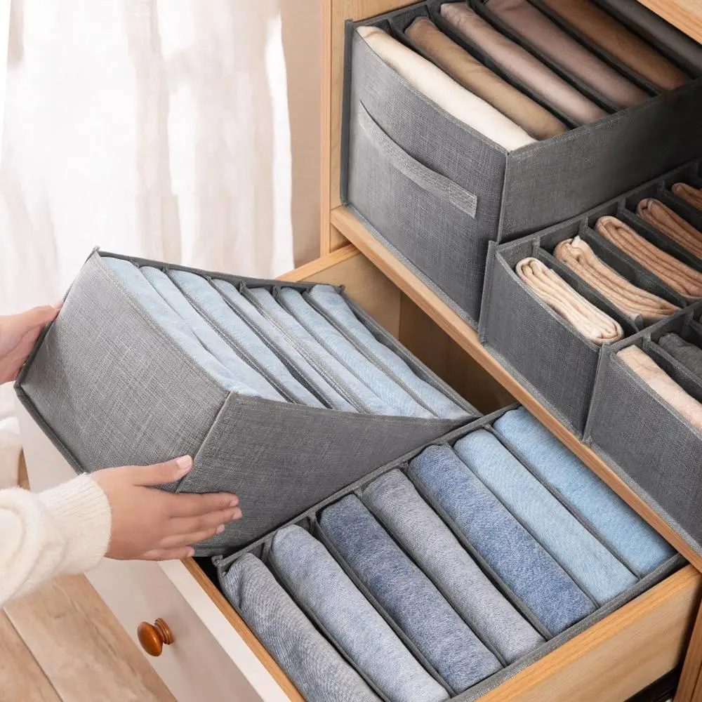 

High Quality Convenient Foldable Breathable Drawers Divider Wardrobe Organizer Jeans Storage Box Clothes Organizer Bag