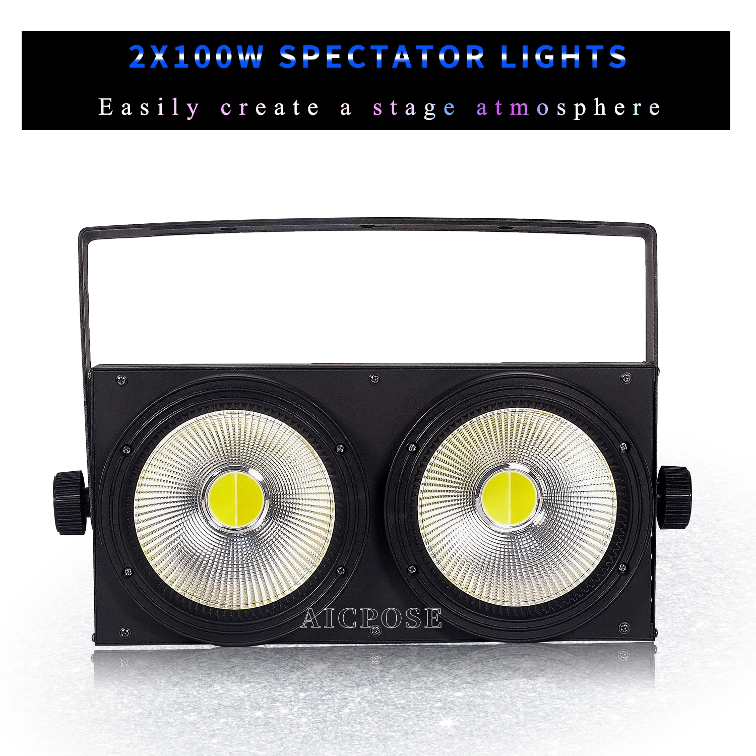 2 Eyes LED COB Stage lights  Blinder Light Cold White/Warm White 2in1 COB light LED Control 2x100W Audience light