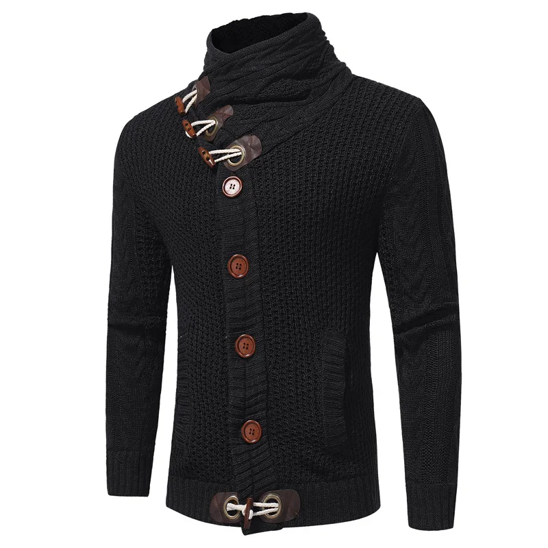 

Men's Cardigan Sweater 2022 Men's Autumn and Winter Solid Color Turtleneck Sweater Casual Warm Knitted Sweater Men's Jacket