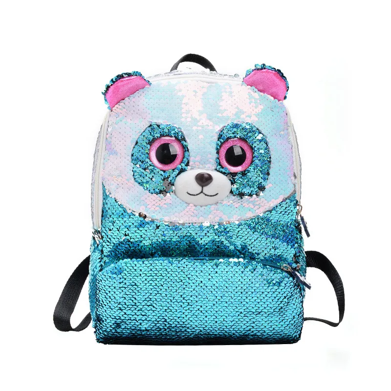 Sequin Kids Bag for Girls Panda Small Backpack Kawayi Schoolbags Infantiles Daughter Gift 10.6inch Cute Kindergarten Bookbag