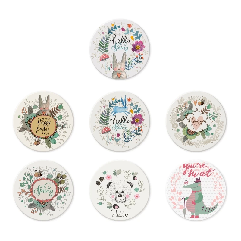 

Нескользящий теплоизоляционный коврик для стола, впитывающие подставки для напитков 10,3 × 10,3 × 0,8 см