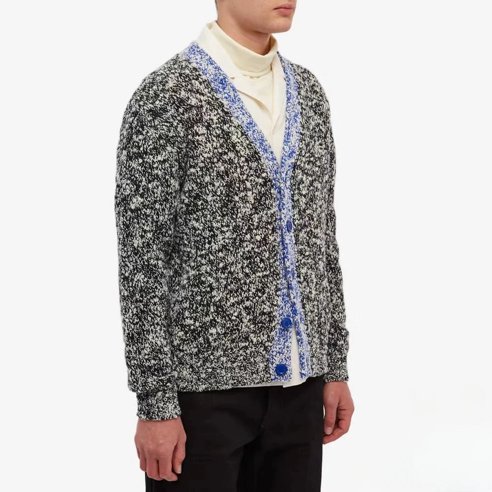 

151286 Fashion Classic Trendy Luxury Design Autumn New Casual Back Logo Print Snowflake Single Breasted Wool Knitted Cardigan L1