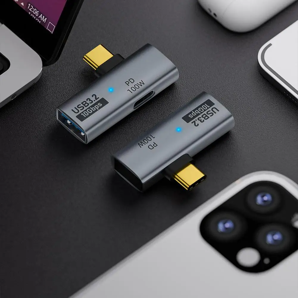 Адаптер USB Type C 2 в 1 для передачи данных и быстрой зарядки 100 Вт