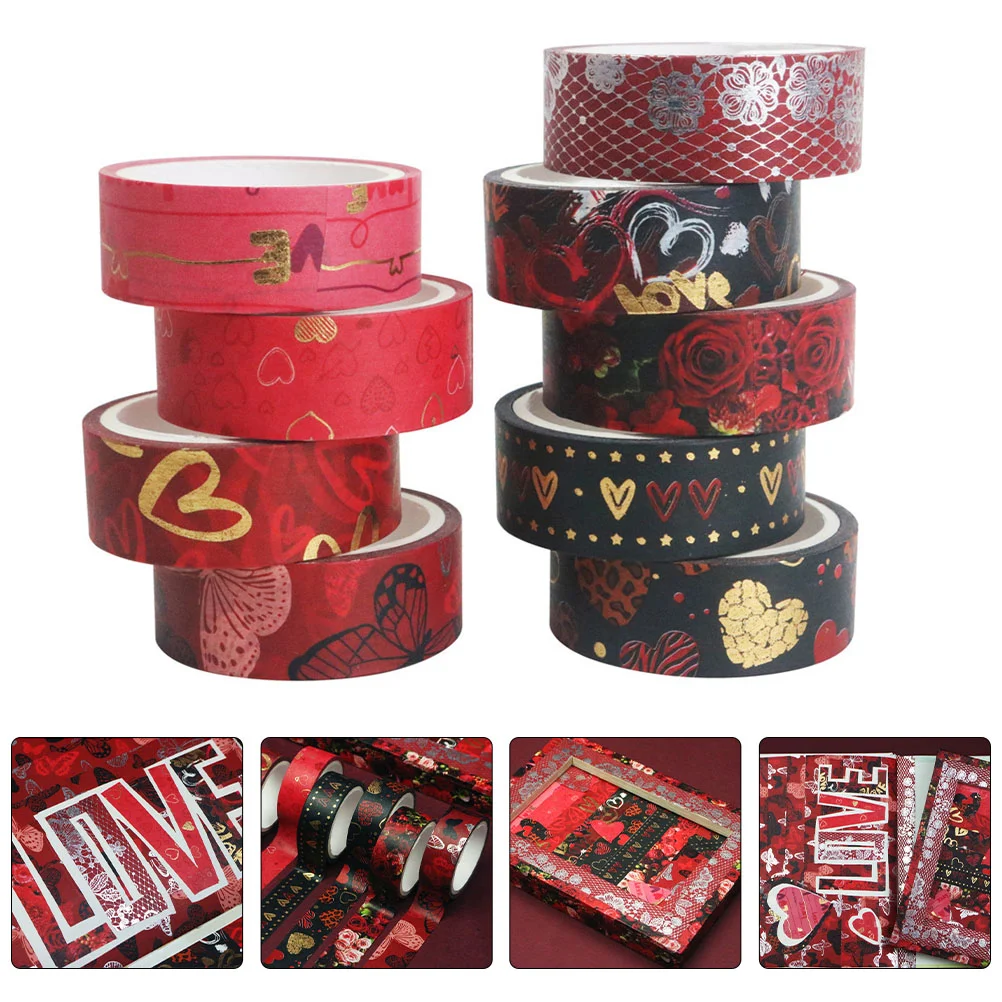 

Rolls Valentine's Day Washi Tapes DIY Decorative Tapes Scrapbooking Decor Tapes