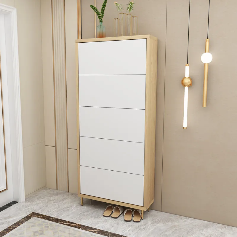 Простой многослойный шкаф для обуви с наклоном скандинавский ультратонкий