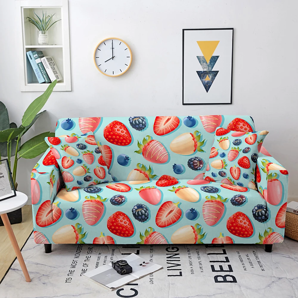 

Чехол для дивана с тропическим принтом, эластичный полноразмерный чехол с 3D рисунком фруктов для гостиной