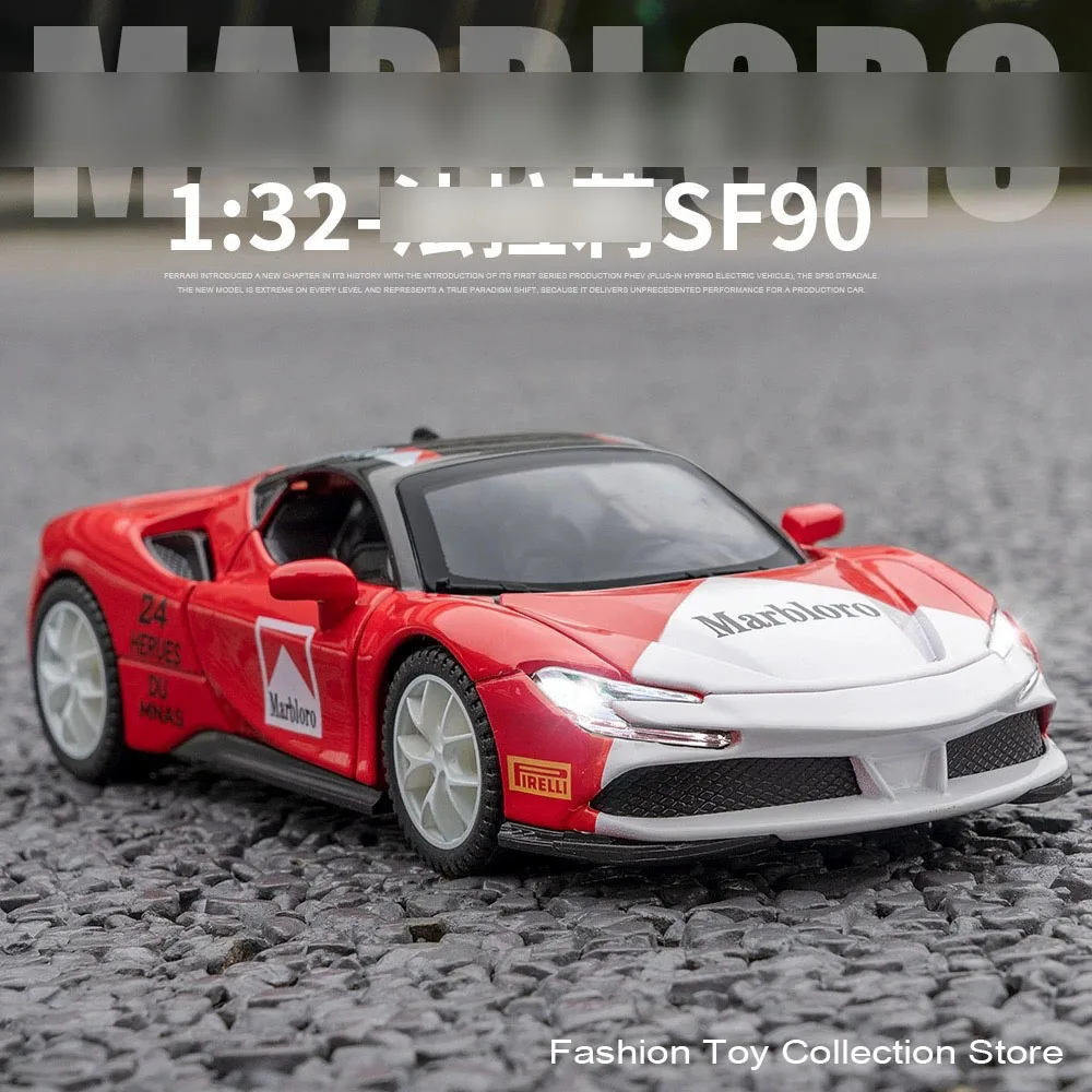 Ferrari SF90 1:32 Литая Под Давлением Металлическая Модель Автомобиля Форма Литья С
