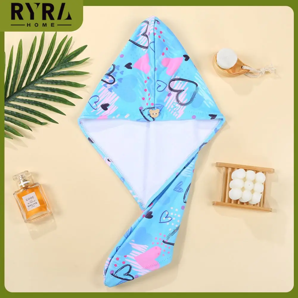 

Multicolor Difficult Pilling Microfiber Hair Cap Convenient Absorbent Hair Cap Good Water Absorption Printed Headscarf 1pc