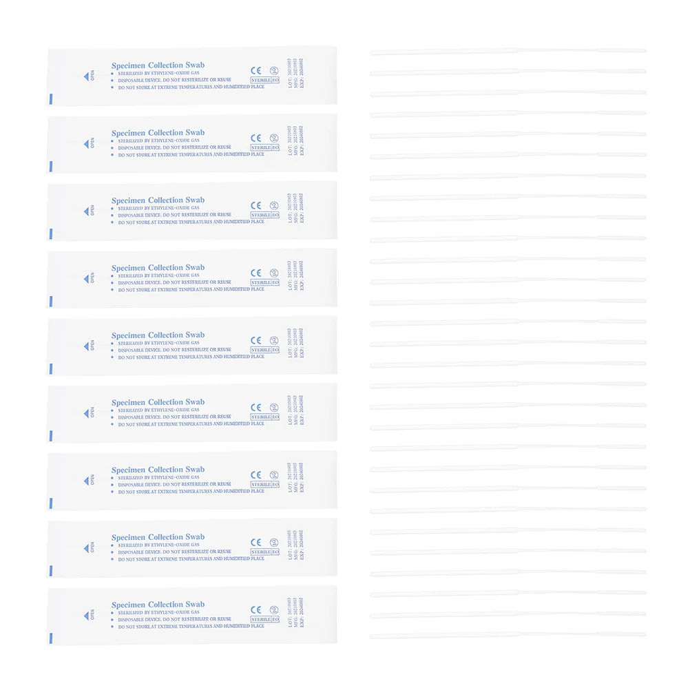 

50/100/200Pcs Disposable Specimen Collection Swabs Sampling Testing Sticks Sterile Swabs Pharynx Swabs Nasal Swabs For Sampling