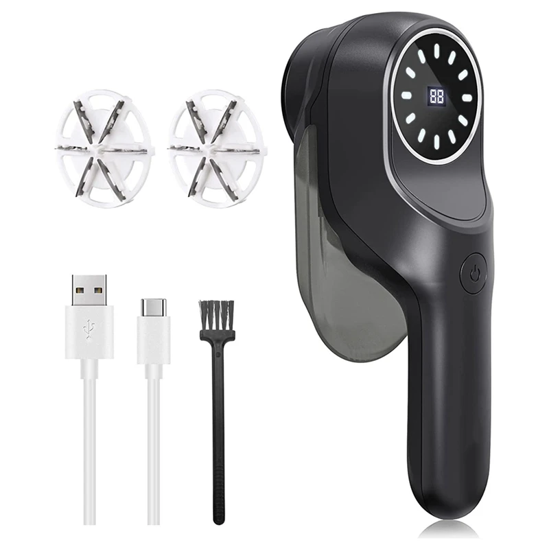 

Electric Fabric Shaver Lint Remover Led Digital Display Bobble Remover 2 Speeds Lint Remover With 2 Extra Blades For Clothes