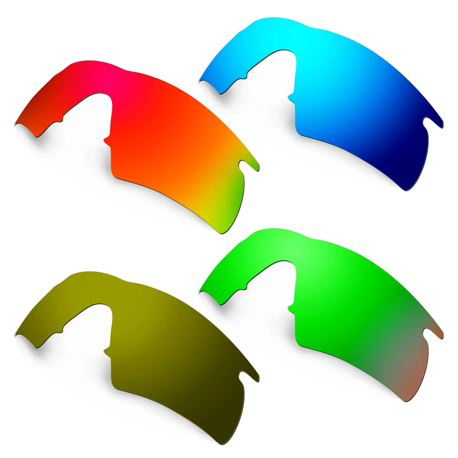HKUCO Red/Blue/Green/Bronze 4 Pairs Polarized Replacement Lenses For M Frame Hybrid Sunglasses Increase Clarity
