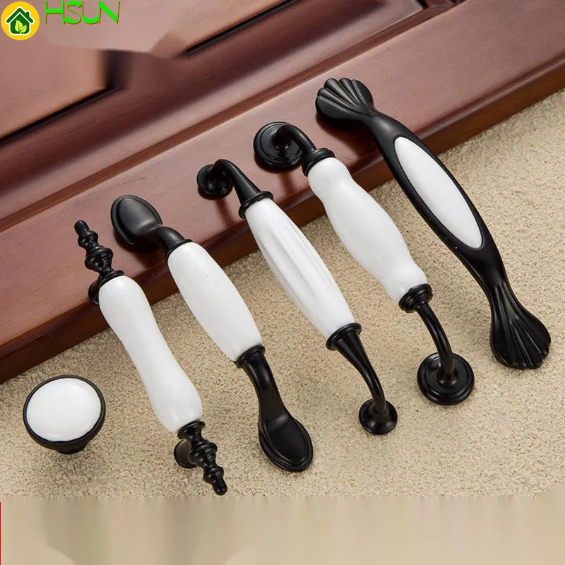 

European style ceramic handle garden cabinet door handle American style drawer handle small accessories