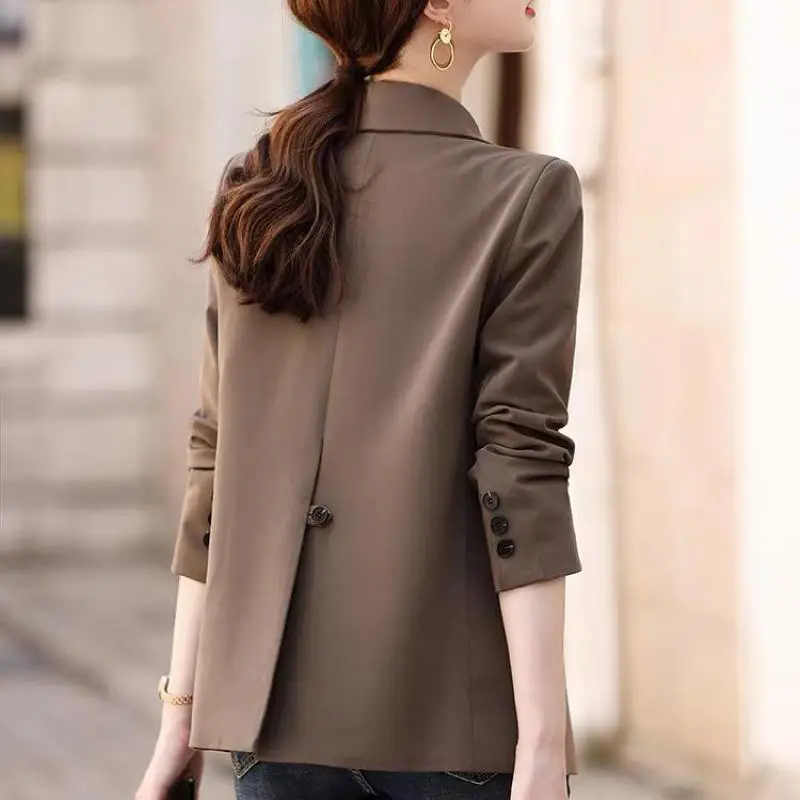 

Free Shipping Spring British Style Casual Women Blazers And Jackets Long Sleeve Notched Black Work Wear Clothes