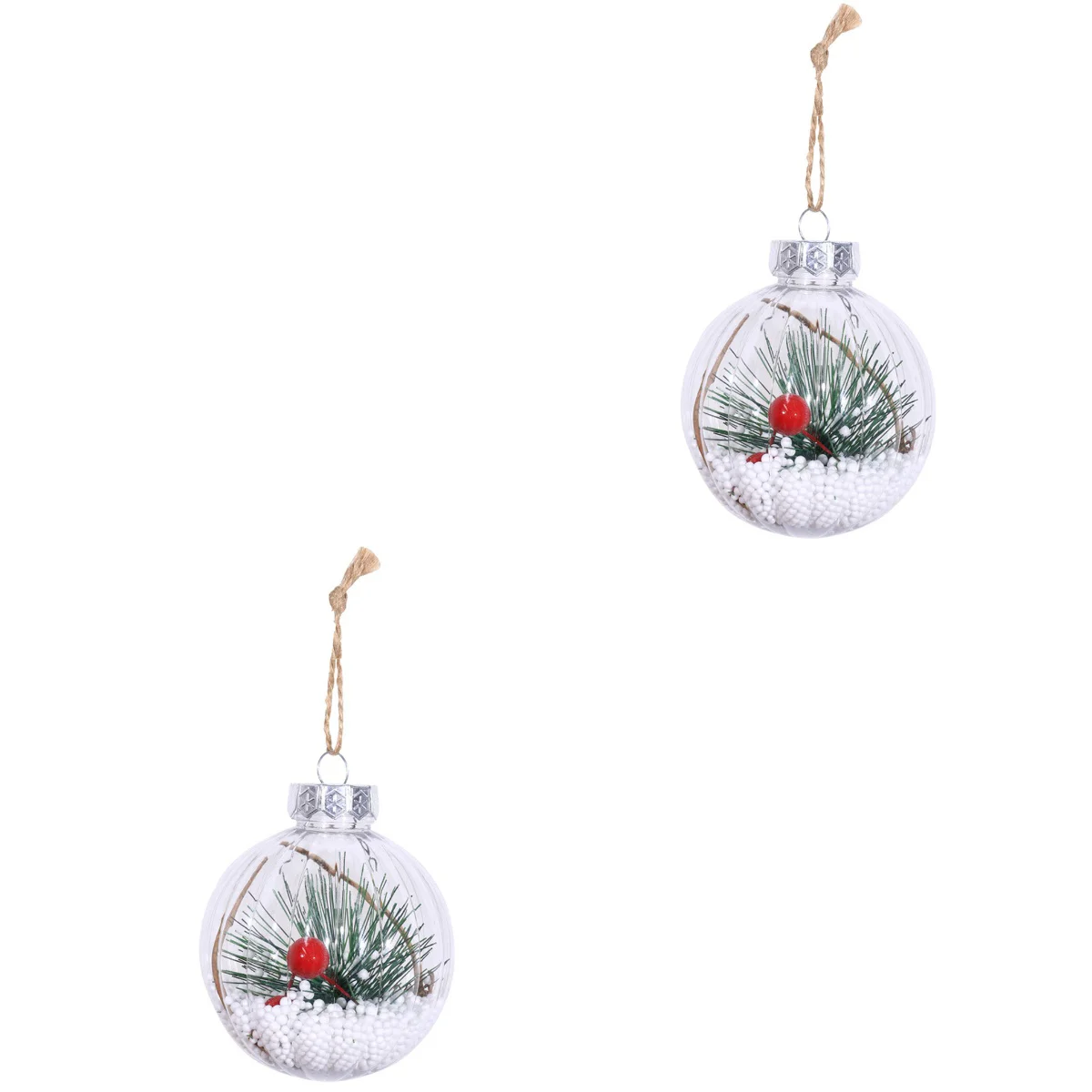 

2pcs Christmas Tree Decorations Xmas Pendant Small Round Ball Haning Drop Ornaments for Home Party (4#)