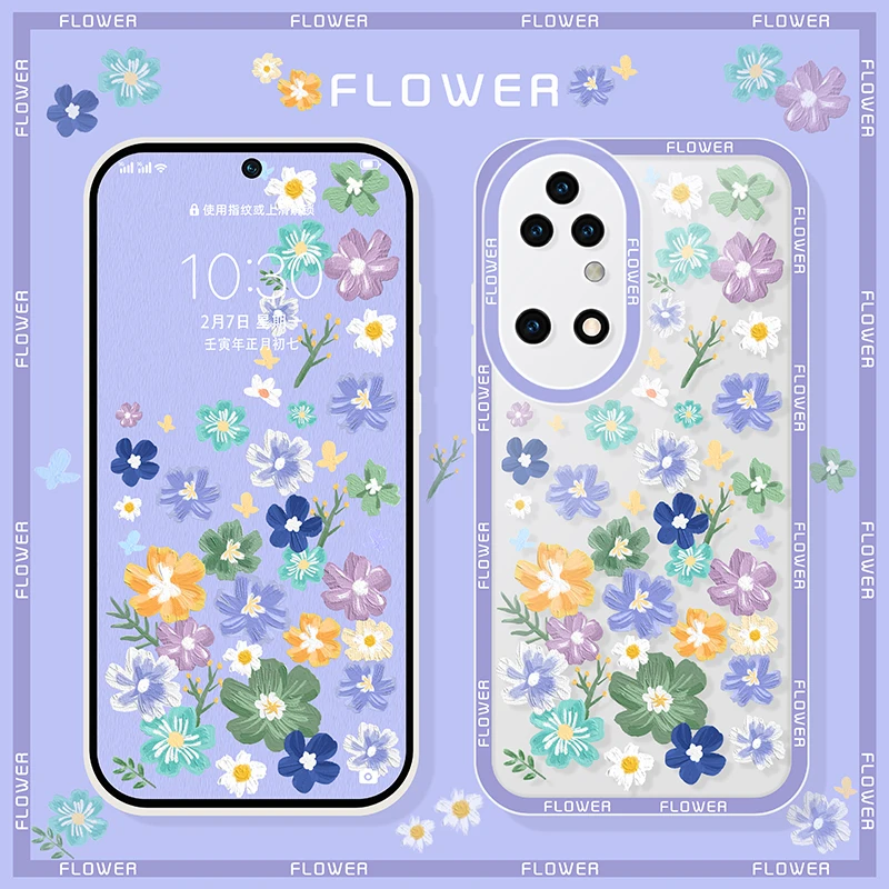 

ins Flower Flora Case For Huawei P30 P40 Pro Lite P50 Honor 9X 20 8X 30 Mate 30 40 Nova 5T Y9 Prime 2019 Soft Clear Cover Luxury