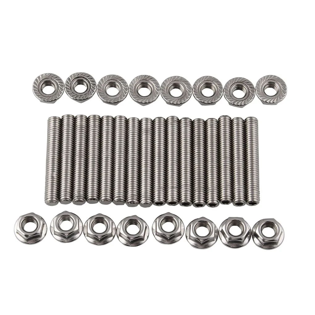 

Stainless Steel Exhaust Manifold Stud Double End Bolt Nut Kit Replacement For Ford 4.6L/5.4L