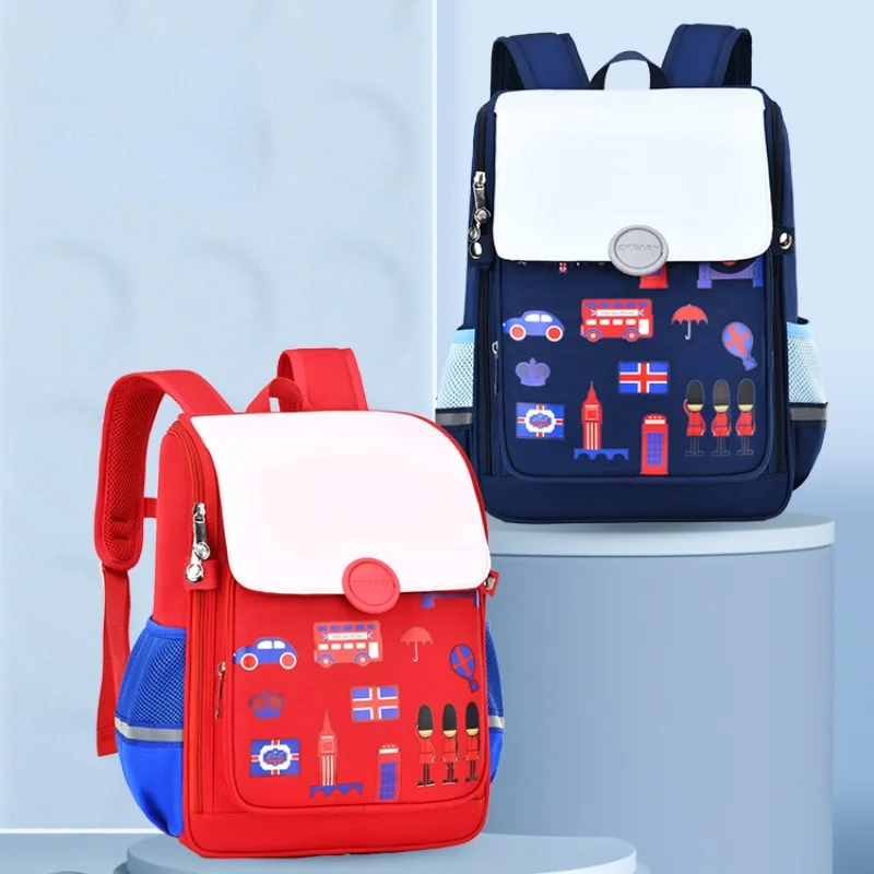 High-capacity Grade 1-3-6 Boy Girl British Style Fashion Guard Backpacks New Children Students Light Comfortable Schoolbags Hot