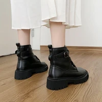 fashion new shoes women boots 2022 autumn winter all match comfort boots women high quality pu leather chunky heels shoes