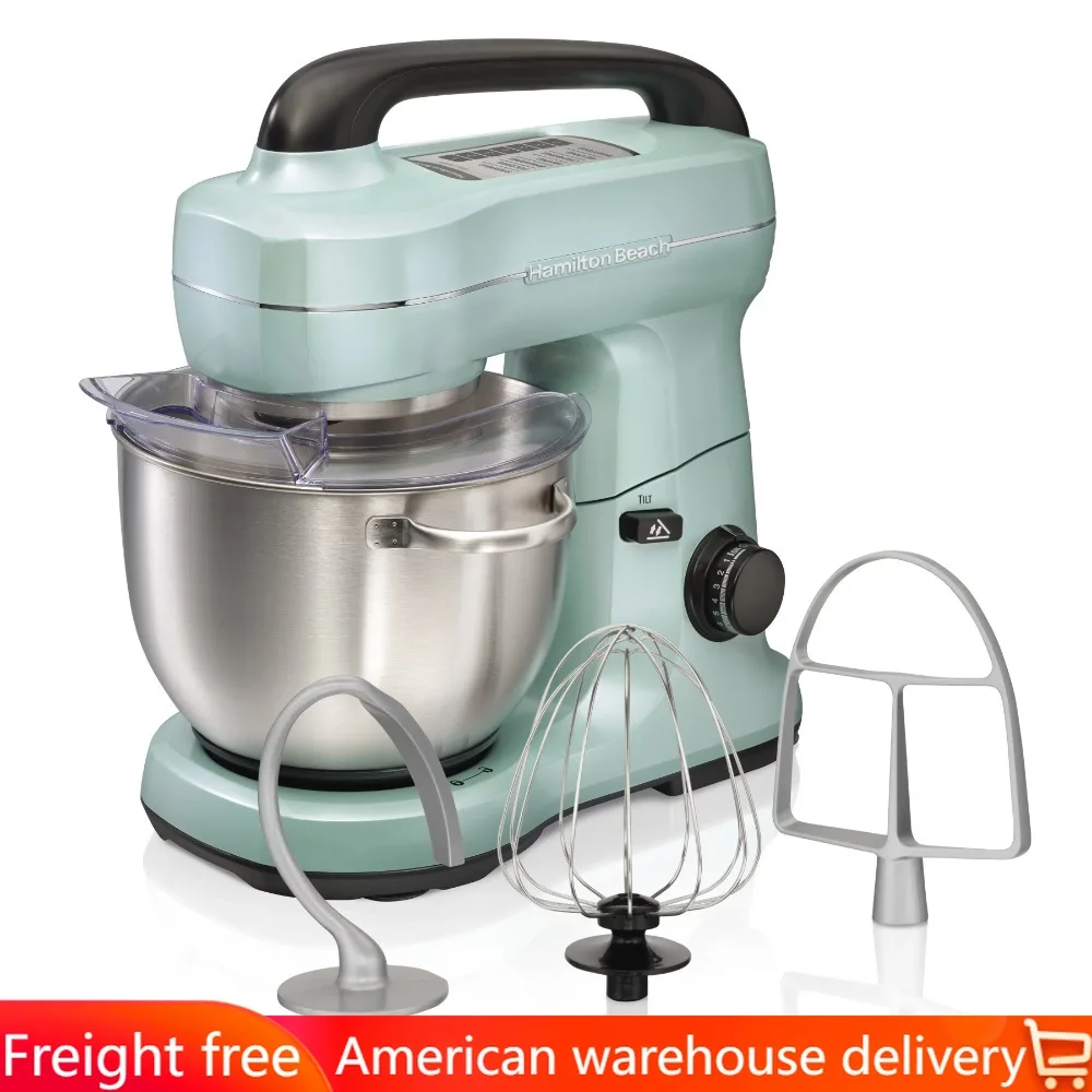 Aqua Electric Portable Mixer Stand Mixer With 4 Quart Stainless Steel Bowl Blender Kitchen 300 Watt Motor 6339 7 Speeds Machine