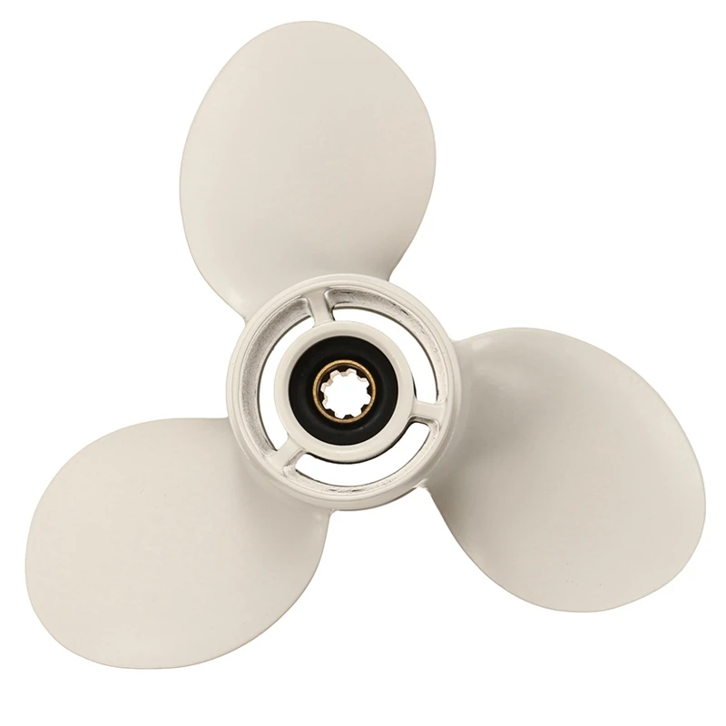 

2X For Yamaha 9.9-15HP 63V-45945-10-EL 9-1/4 X 9 Aluminum Alloy Marine Outboard Propeller 8 Spline Tooth 3 Blades