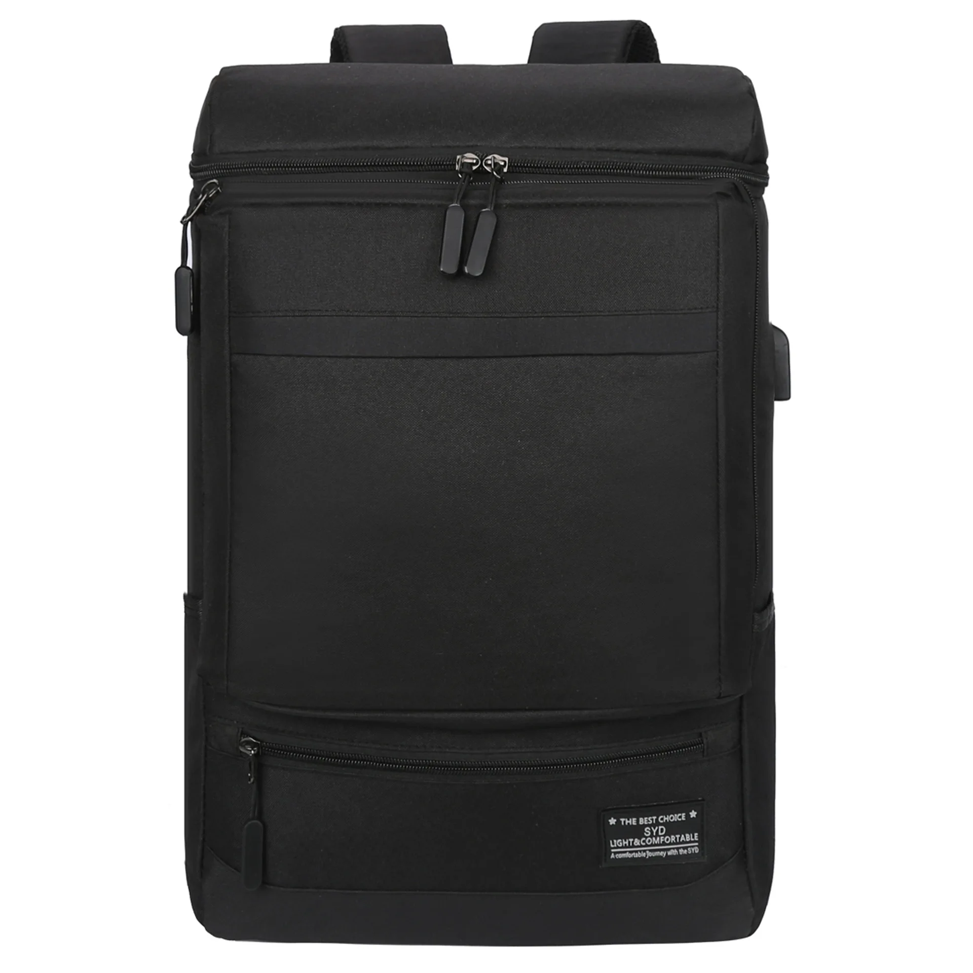 

USB Charging Black Backpack Men Large Capacity Oxford Backpack Women Casual College Style Bagpack