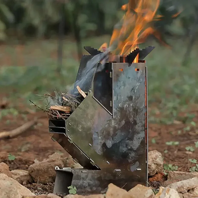 Портативная Складная Газовая Плита Из Нержавеющей Стали Уличная Походная Печь