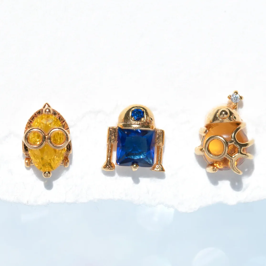 

3pcs/Set Fashion Jewelry Zircon Space Irregularity ET Alien Stud Earrings For Women Girls Creative Cute Party Gift Wholesale
