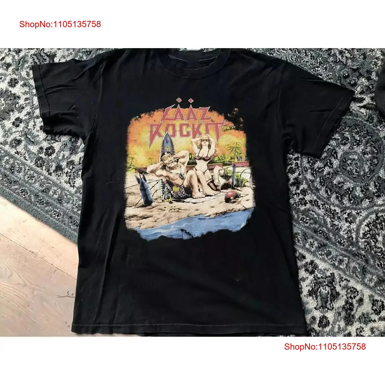 Фото Хлопковая футболка Laaz Rockit Band Concert Tour, все размеры, винтажная, стильная, дышащая, унисекс, мужская, растянутая №1