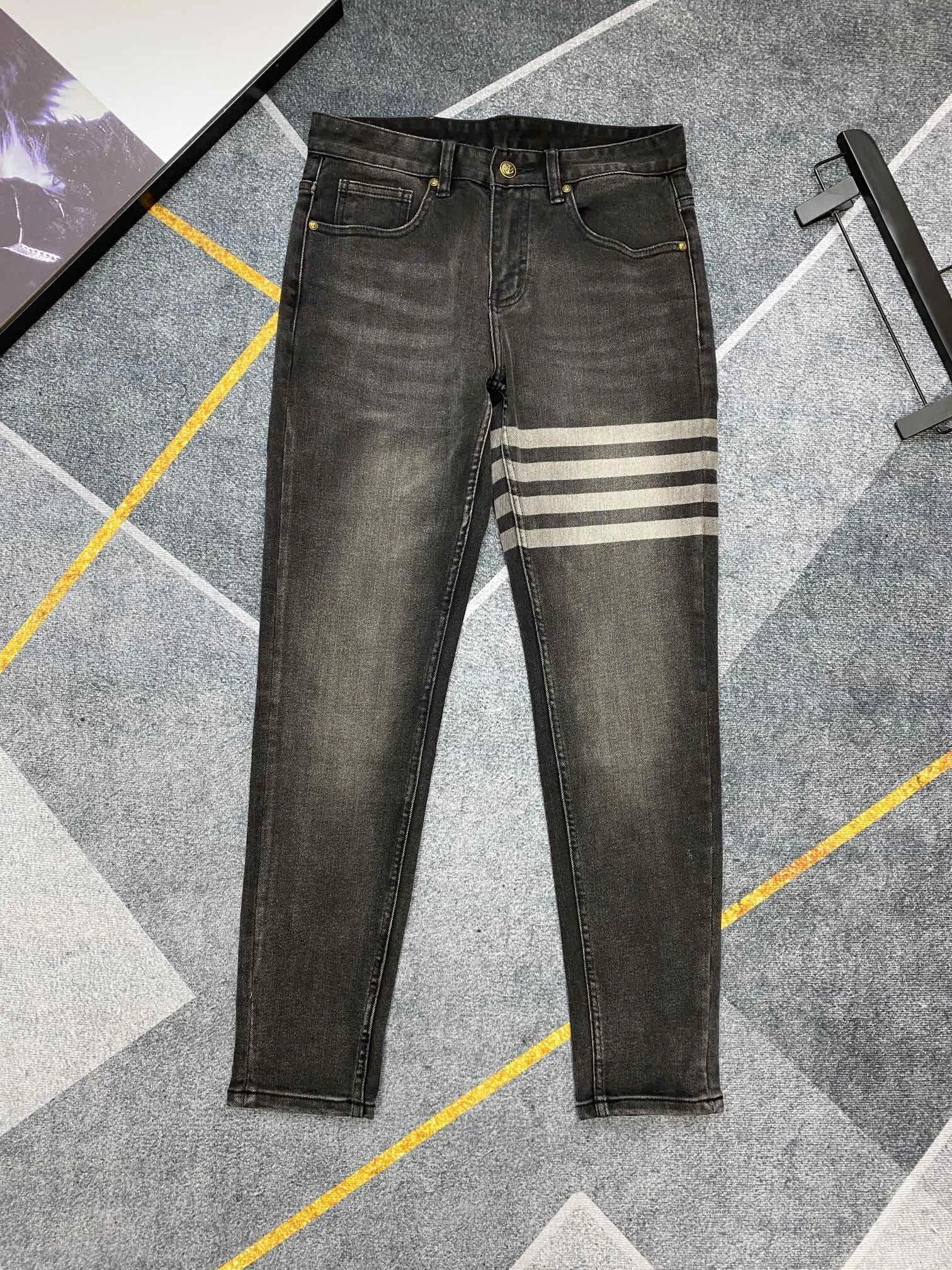 New Pants Men's Casual Fashion Slim Fit Long Jeans Luxury Brand Business Denim Trousers Stretch Elastic Pants High Quality Jeans