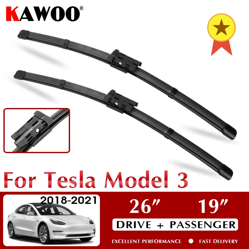 

Car Wiper Car Front Wiper Blades for Tesla Model 3 2018-2021 Windshield Windscreen Window Wash 26"+19" LHD RHD Auto Accessories