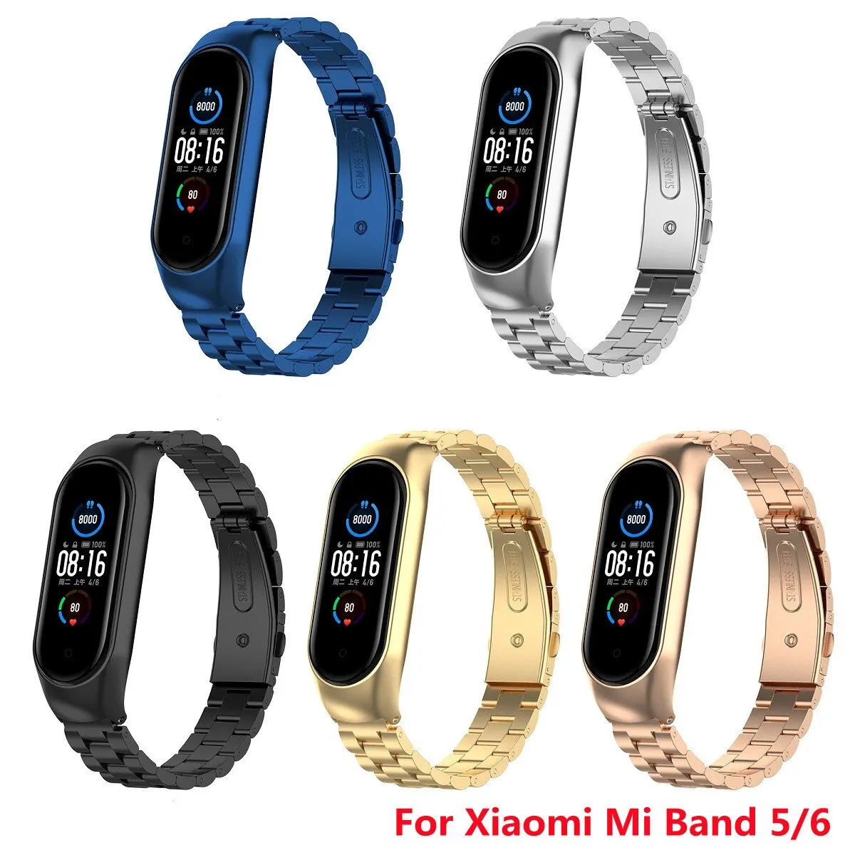 

Strap For Xiaomi Mi Band 6 5 Sport Bracelet Watch Stainless Steel Wrist Strap For xiaomi Mi Band 5 6 Bracelet Miband 5 6 Strap