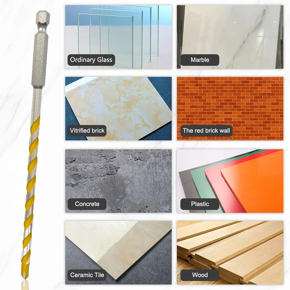 Сверло с шестигранным хвостовиком 160 мм из карбида вольфрама 5/6/8/10/12 для