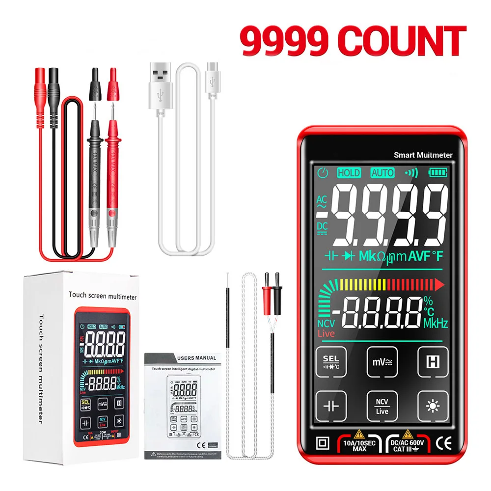 

2022 Brand New Rechargeable Smart Multimeter Large Screen Digital Multimeter Fully Automatic 100Hz/1000Hz