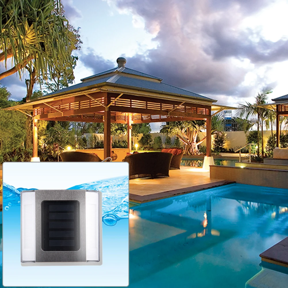 

Прочный декоративный напольный светильник на солнечной батарее, наружная Водонепроницаемая квадратная лампа из нержавеющей стали для сад...