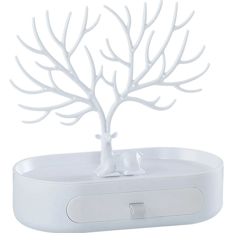 

Подставка для ювелирных изделий с рогами, держатель для ювелирных изделий с ящиками, для хранения ожерелий, серег, браслетов