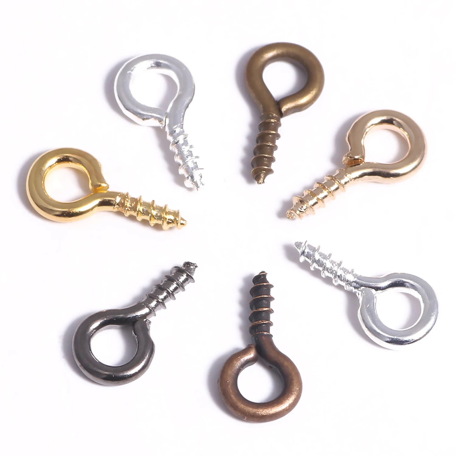 

100/200pcs Screw Eye Pins Jewelry Findings Eyepins Hooks Fit Drilled Beads Component for Jewelry Making Diy Accessories Supplies