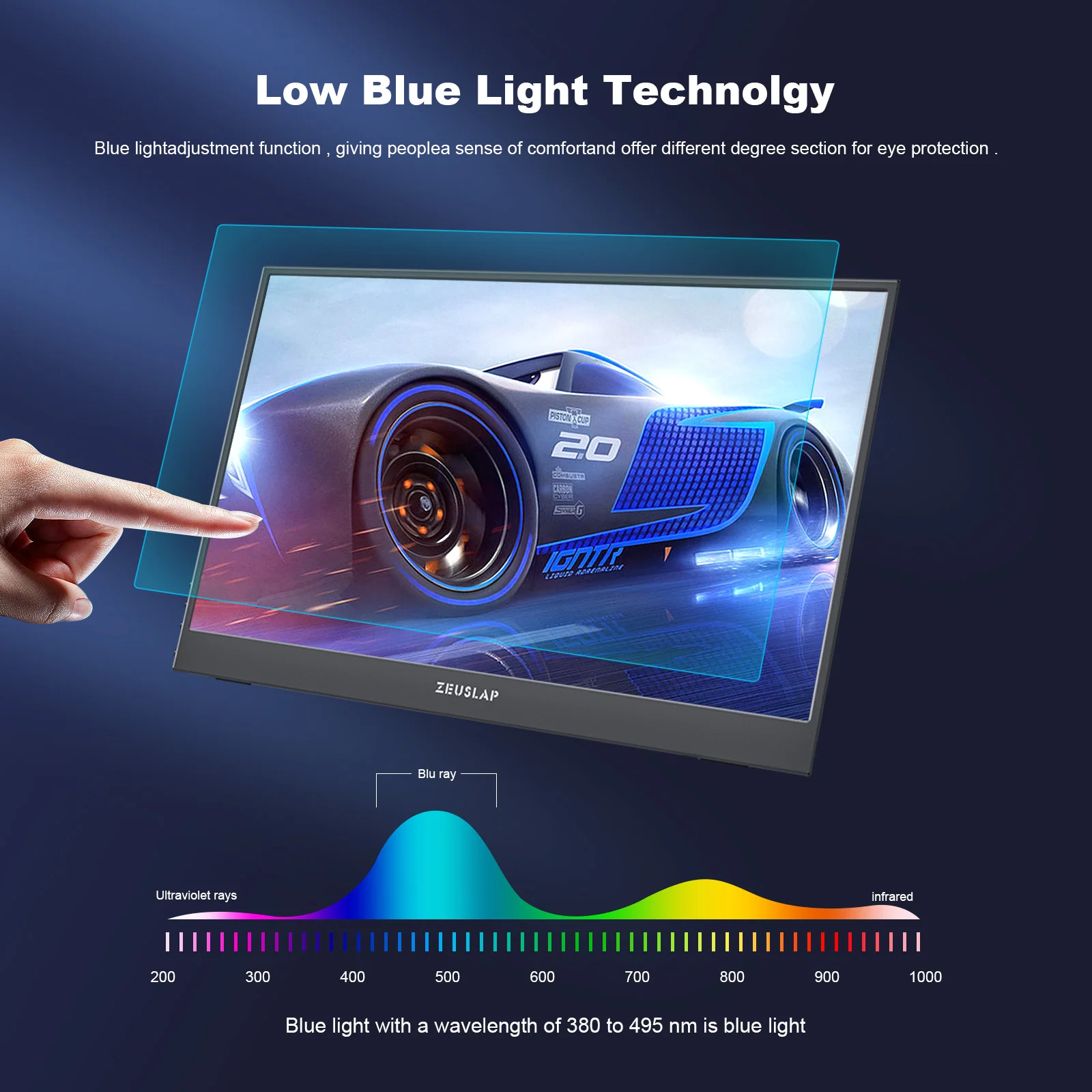 Портативный сенсорный экран ZEUSLAP 15 6 дюйма 1920*1080P Тип C HDMI совместимый игровой