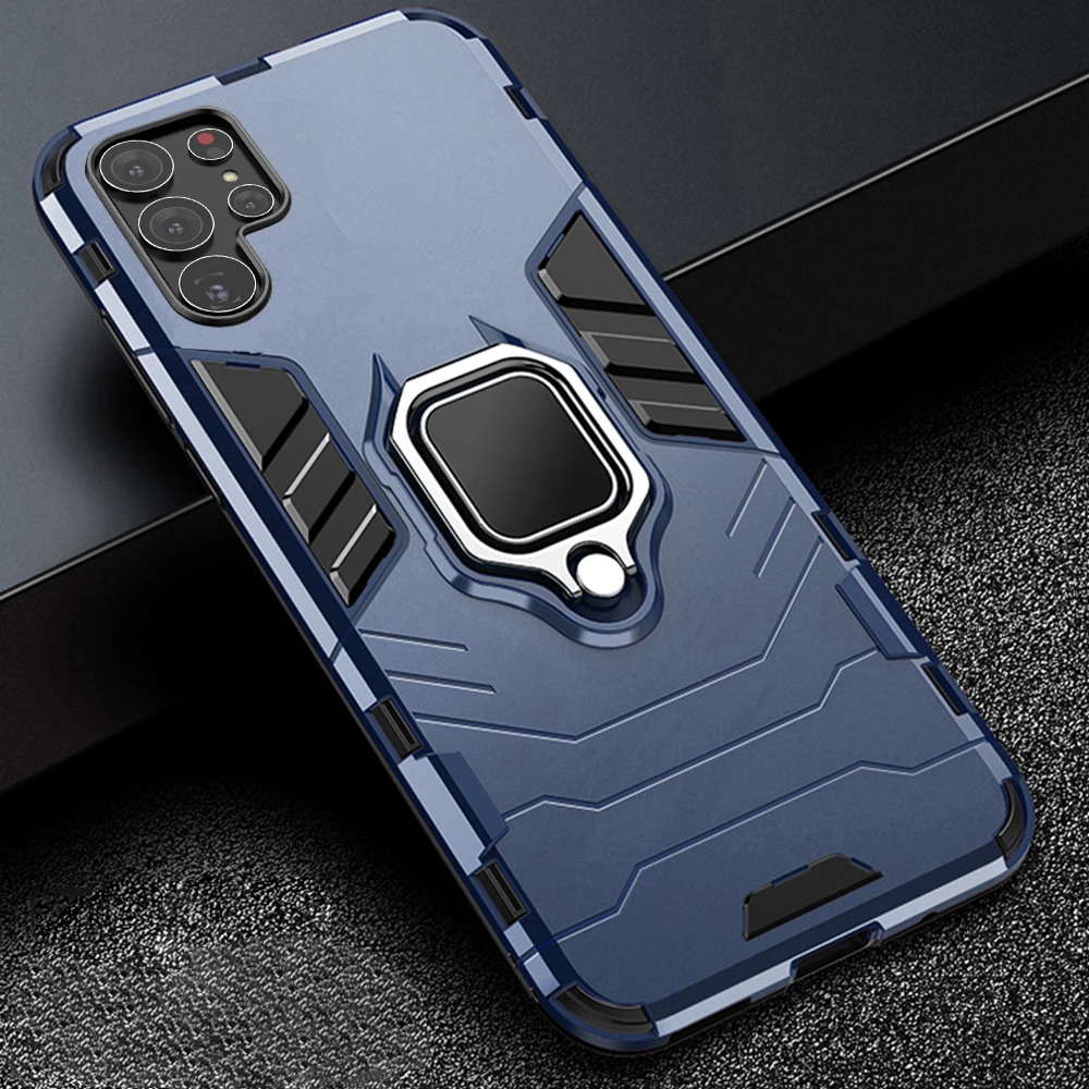 

Samsung S23 Ultra Cover For Samsung Galaxy S23 Ultra S22 S21 S20 FE Plus Case Magnetic Armor Finger Ring Shockproof Case Coque