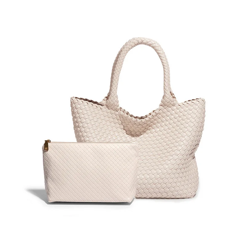 Тканые кожаные сумки Большая тканая сумка-тоут для женщин Модный тканый кошелек