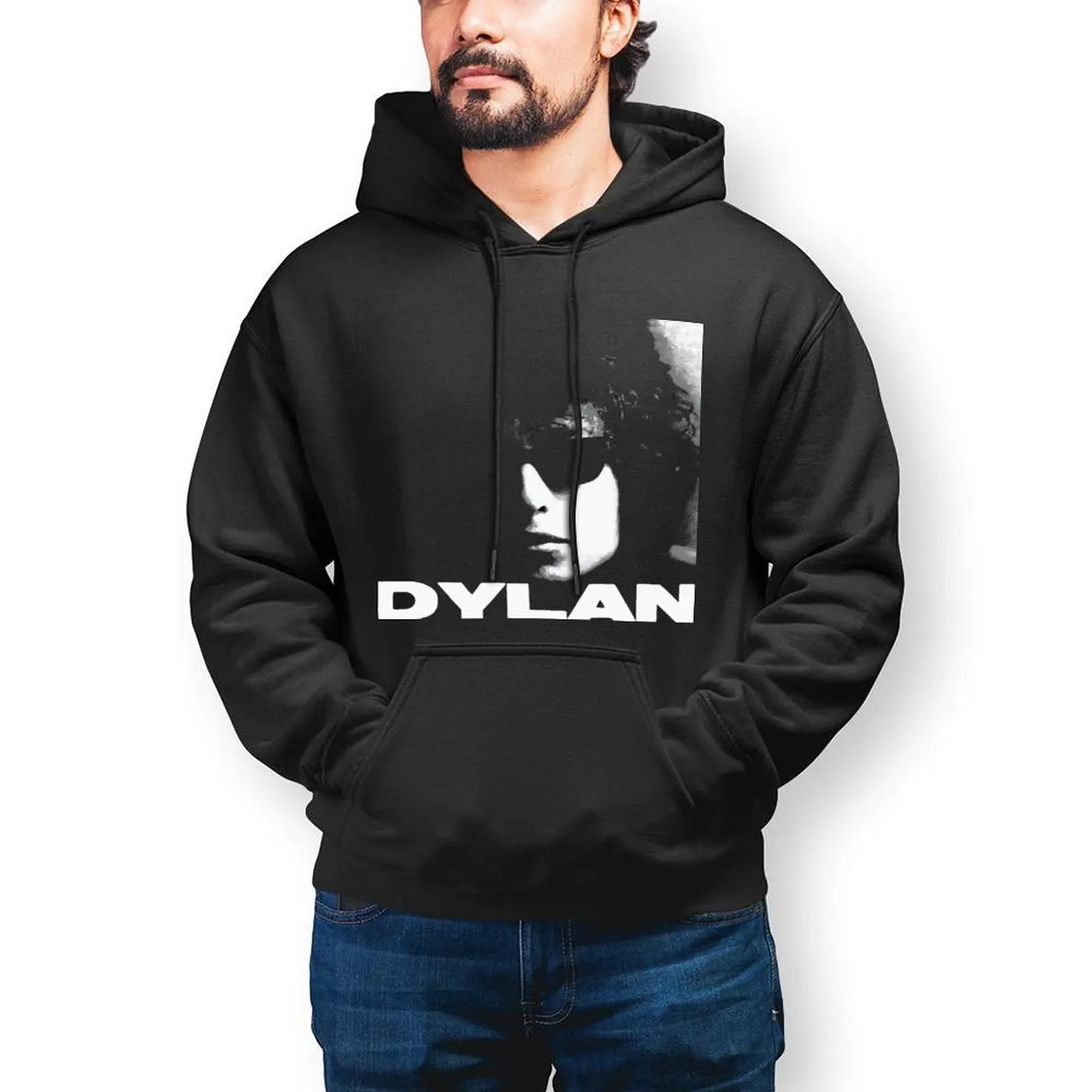 

Толстовка мужская с капюшоном, Модный пуловер, худи с графическим принтом, уличная мода, Боб Дилан, большой размер 4XL 5XL, зима