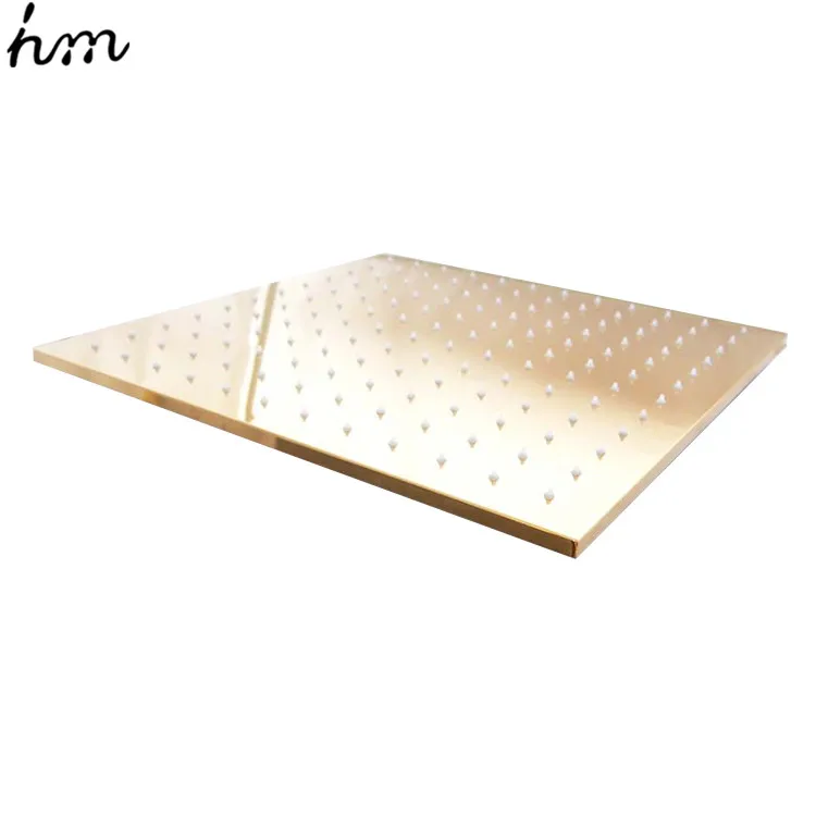 

Top rain shower 400*400mm square ceiling mounted 304 ss top shower head in gold finish