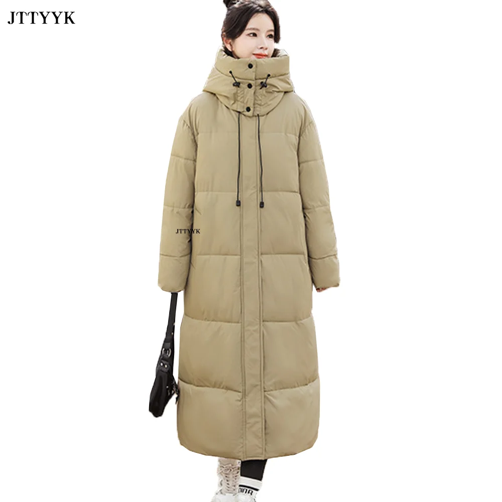 

Длинная парка для женщин, новинка зимы 2023, корейская мода, утепленные пуховики, женские повседневные куртки большого размера, ветрозащитная верхняя одежда