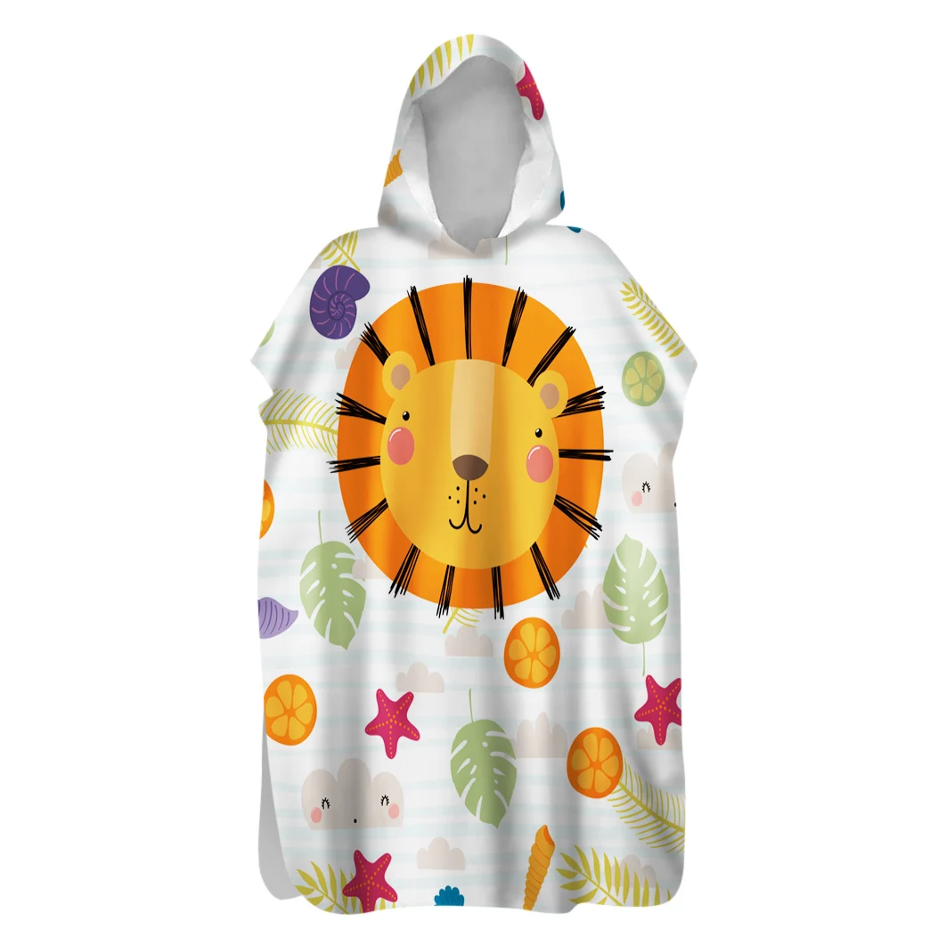 

Animal Lion Giraffe Zebra Fish Adult Kids Sand Free Hooded Poncho Towel Surf Pool Swim Beach Changing Robe Holiday Birthday Gift