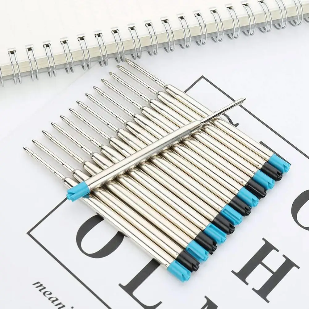 

5pcs Metal Refills Black Ink For Roller Ballpoint Pens Gel Pen Replacement Signature Rods Business School Office Stationery H3y5