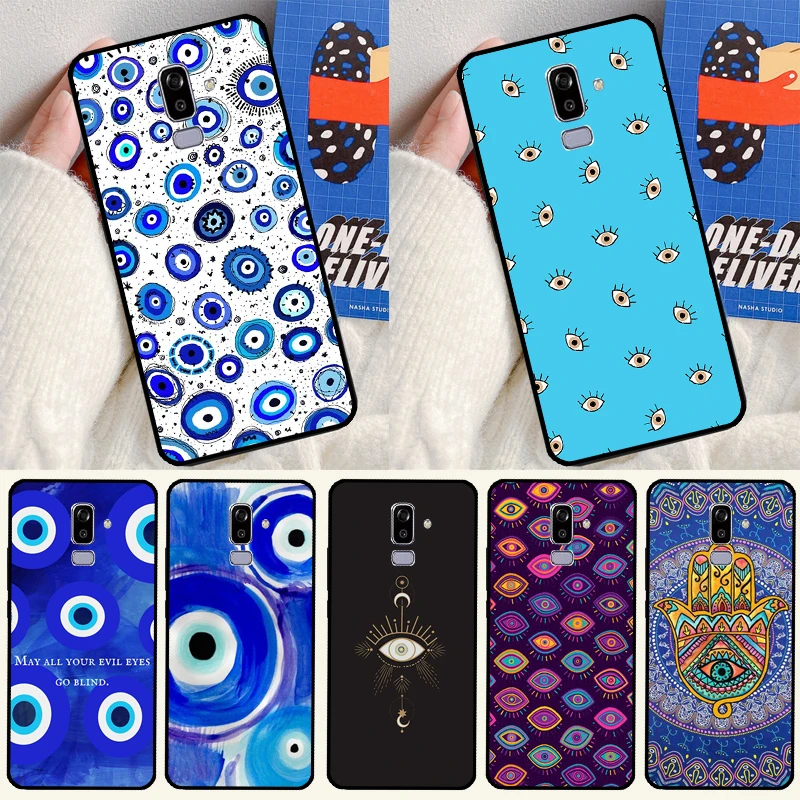 Фото Nazar Boncuğu чехол сглаза для Samsung Galaxy J4 J6 Plus A6 A7 A8 A9 J8 2018 A3 A5 J1 2016 J3 J5 J7 2017 чехол №1