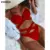 Бикини пуш-ап INGAGA, женский купальник с лямкой на шее, бикини с высокой талией 2022, однотонная пляжная одежда с перекрестными лямками, купальные костюмы - изображение