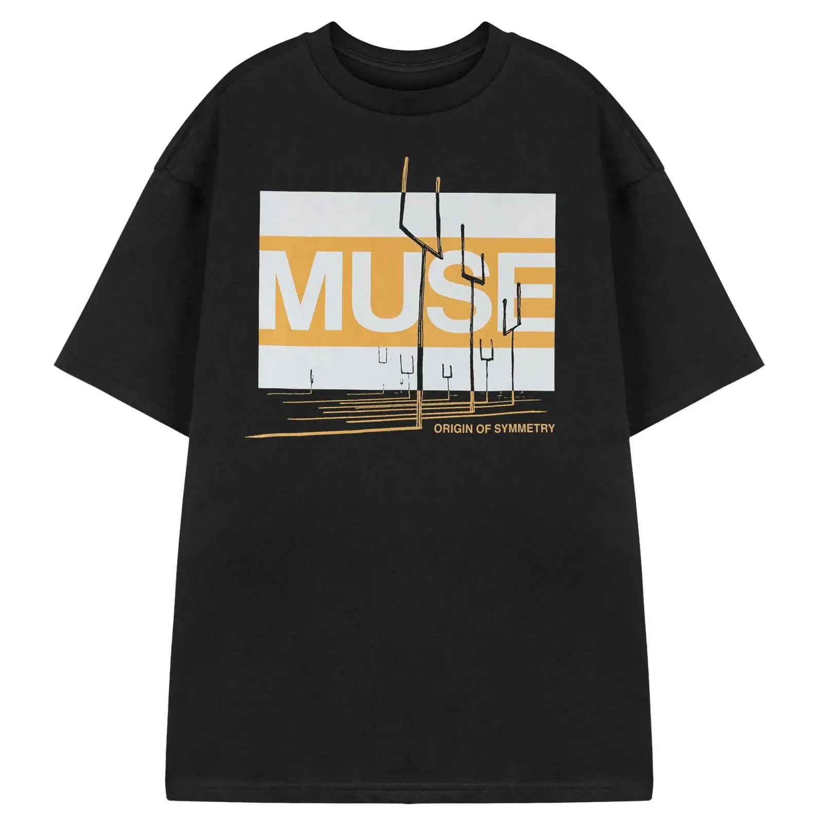 Фото Черная футболка Vanilla Underground Muse Black d с принтом, винтажная, в стиле стритвир, с графикой музыкальной группы Origin of Symmetry №1