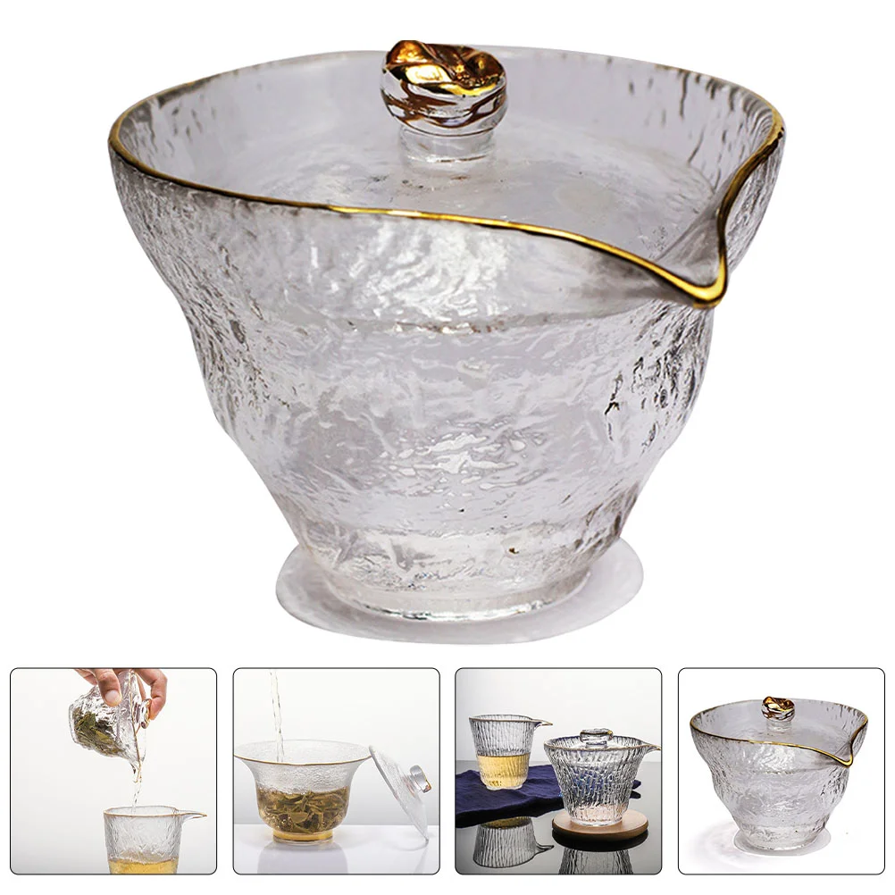 

Cup Household Tea Set Drinking Glass Teacup Water Milk Present Golden Line Distributor